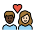 couple with heart, person, person, dark skin tone, light skin tone